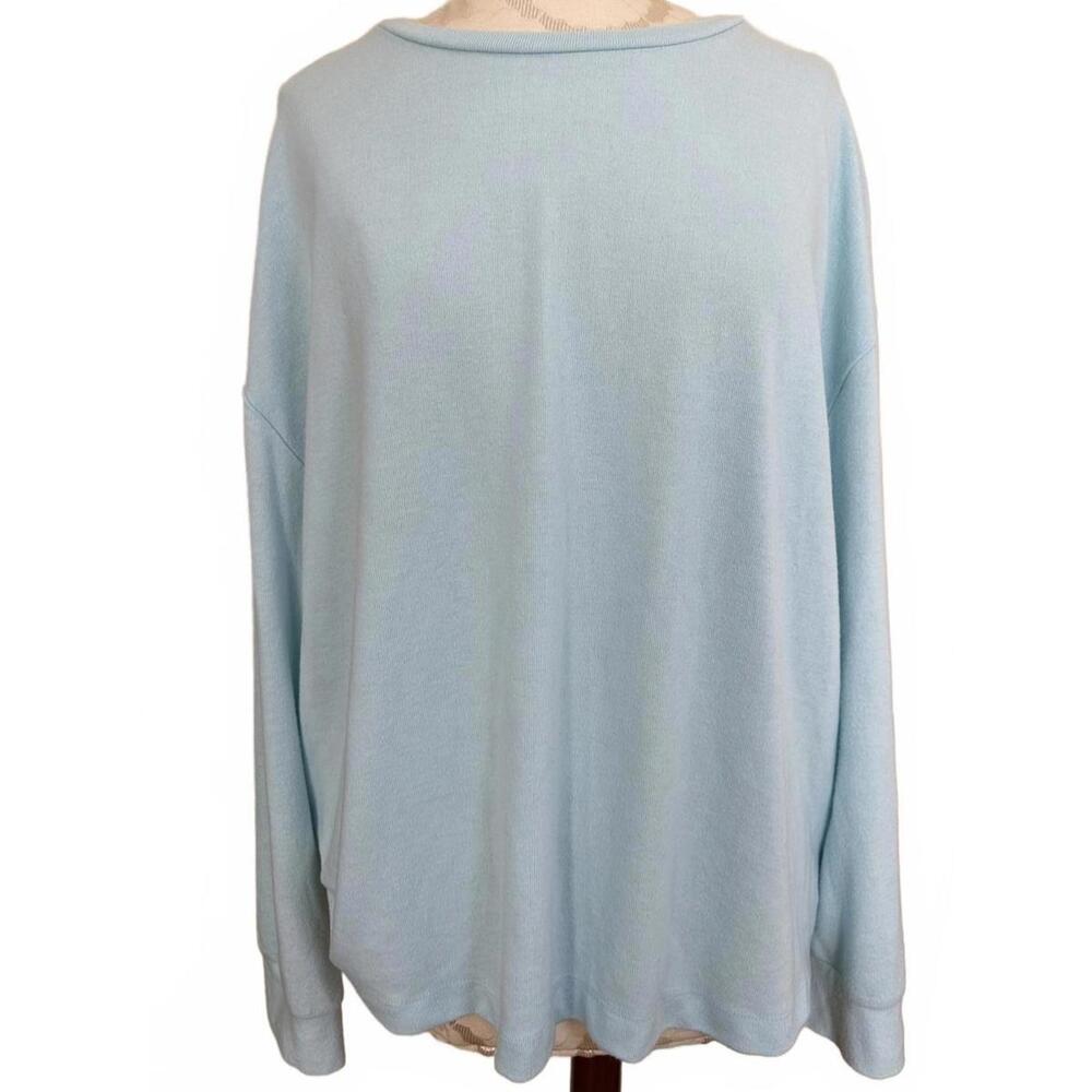 Time & Tru Light Blue Long Sleeve Pullover Sweater- Size XXL